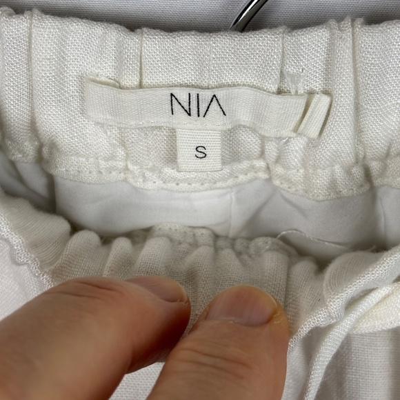 NIA Women Wide Leg Linen Elastic Waist Pants Sz S Beach Coastal Breathab… - Picture 8 of 13